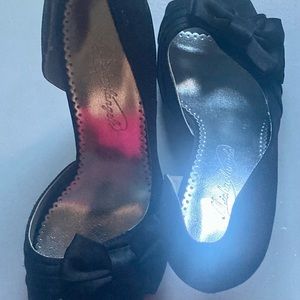 MICHAELANGELO 'MARIBELLE' size 8 Bow Vamp Platform D'Orsay PUMPS HEELS NEW